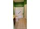 Bathroom with a bathtub, toilet, and bright green walls at 1223 Blackthorne S Trl, Plainfield, IN 46168