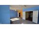 Bedroom with a carpet floor, ceiling fans, and a view to the kitchen at 1223 Blackthorne S Trl, Plainfield, IN 46168