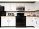 Kitchen features white cabinets, stainless steel appliances, and a tiled backsplash at 12329 Wolf Run Rd, Noblesville, IN 46060