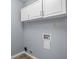 Laundry area with overhead cabinets and connection points for appliances at 13332 N Brick Chapel Dr, Camby, IN 46113