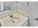 Bathroom with a sink, mirror, and neutral decor at 1535 Arbor Springs Dr, Brownsburg, IN 46112