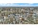 An aerial view showcasing the neighborhood's layout with bare trees and snow-dusted rooftops under a partly cloudy sky at 2402 Adams St, Indianapolis, IN 46218