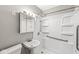 Bathroom featuring a stand-up shower and a pedestal sink at 2420 Sheffield Ave, Anderson, IN 46011