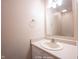 Neutral bathroom features single vanity and mirror at 436 N Shore Ct, Franklin, IN 46131