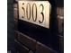 Close-up of house number '5003' illuminated on a brick exterior wall, providing clear visibility at 5003 Lilium Dr, Plainfield, IN 46168
