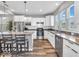 Modern kitchen with white cabinets, stainless steel appliances, and eat-in island at 5003 Lilium Dr, Plainfield, IN 46168