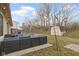 Backyard with a shed and outdoor seating area for relaxing at 5832 Emmert Way, Indianapolis, IN 46221