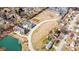 High-angle shot of homes in a residential area, street layout, and surrounding greenery at 1148 Easy St # B, Greenwood, IN 46142