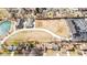 Real estate aerial view of residential area with neighborhood layout and trees at 1148 Easy St # B, Greenwood, IN 46142
