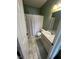 Cozy bathroom featuring a shower, vanity, and neutral decor at 1347 Preserve Ct, Greenwood, IN 46143