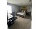 Bedroom with a bed, desk, and a Lakers flag at 1347 Preserve Ct, Greenwood, IN 46143