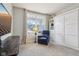 Comfortable home office featuring a Murphy bed and large window at 14904 Tiago Ln, Fishers, IN 46040
