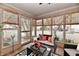 Bright sunroom offering natural light, comfortable furniture, and a serene view of the outdoors at 2456 N Willow Way, Indianapolis, IN 46268