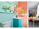 Charming bathroom with vibrant color scheme and stylish decor at 6015 Pine Hill Dr, Indianapolis, IN 46235