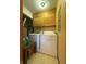 Laundry room features modern washer and dryer, along with overhead storage at 6346 Shelby St, Indianapolis, IN 46227