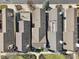Aerial rooftop view of a residential neighborhood showcasing various architectural designs and landscaping at 645 Ellsworth St, Indianapolis, IN 46202