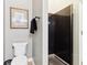 Modern bathroom features a sleek black shower at 645 Ellsworth St, Indianapolis, IN 46202