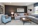 Comfortable living room featuring a large sectional sofa, stylish decor and lots of seating at 7348 Deerberg Dr, Indianapolis, IN 46259
