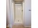 Close-up of a stand-up shower with white tile and a shower head at 1239 Brooks St, Indianapolis, IN 46202