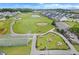 Stunning aerial view of a Primary-planned community with a golf course and outdoor fire pit area at 16401 Brigham Ln, Westfield, IN 46074