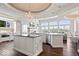 Spacious kitchen boasts a center island, pendant lights, and expansive countertops at 2766 S Honey Creek S Rd, Greenwood, IN 46143