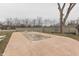 Backyard view of an in-ground pool covered for the winter with a fenced perimeter at 37 N Main St, Indianapolis, IN 46227