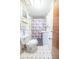 Bathroom featuring a shower/tub combo, toilet and sink at 4533 W 600 N, Fairland, IN 46126