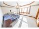 Large bedroom featuring a bay window, ceiling fan, carpet, and decorative trim at 4533 W 600 N, Fairland, IN 46126