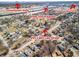 Aerial view showing property's proximity to downtown Indy and the Indy 500 Pagoda at 4953 Mccray St, Indianapolis, IN 46224
