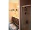 Bathroom features a glass enclosed shower, vanity, mirror, and coordinated decor at 7682 Micawber Ct, Indianapolis, IN 46256