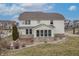 An aerial view of the home showcasing the backyard, patio and landscaping at 10264 Normandy Way, Fishers, IN 46040