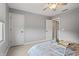 Bedroom features stylish decor, neutral walls, and a comfortable upholstered bed at 10264 Normandy Way, Fishers, IN 46040