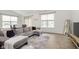 Bright living room with a comfortable gray sofa, stylish rug, and natural light at 1030 Macoun Dr, Westfield, IN 46074