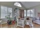 Bright sunroom filled with natural light, featuring hardwood floors and comfortable seating at 10329 Gateway Dr, Indianapolis, IN 46234