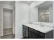 Bathroom with double sink vanity, great countertop space, and a walk-in closet at 1951 Black Oak Dr, Shelbyville, IN 46176