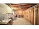 A large garage offering abundant storage space or workshop area with existing lighting and wall insulation at 283 N Brooks St, Columbus, IN 47201