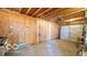 Spacious garage, offering ample storage and parking, provides a blank canvas for customization at 283 N Brooks St, Columbus, IN 47201
