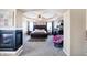 Spacious main bedroom with a ceiling fan, carpet flooring, and plenty of natural light at 2912 Tuscarora Ln, Indianapolis, IN 46217