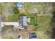 Overhead view of a home, lawn, patio, and driveway within its surroundings at 1194 S 300 E, Anderson, IN 46017