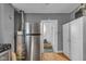 Kitchen with stainless steel appliances and white cabinets at 125 Kansas St, Indianapolis, IN 46225