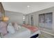 This bedroom offers cozy decor, lots of light, and ample closet space at 15372 Hurst Rd, Fishers, IN 46040