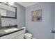 Stylish bathroom featuring a gray vanity, new sink, and modern decorative accents at 17420 Dalton Ct, Noblesville, IN 46062
