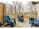 Outdoor patio with blue Adirondack chairs and a grill at 2417 E 80Th E St, Indianapolis, IN 46240
