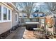 Private backyard featuring a hot tub and outdoor seating, perfect for relaxation and outdoor enjoyment at 320 15Th St, Columbus, IN 47201
