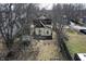 Aerial view of backyard, with lawn and detached garage at 462 W Broadway St, Greenwood, IN 46142