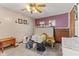 Bedroom featuring ceiling fan, dresser and some personal items at 477 S Restin Rd, Greenwood, IN 46142