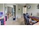 Home office featuring a desk and chair with a closet filled with moving boxes at 4889 Oakleigh Pkwy, Greenwood, IN 46143