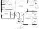 Detailed floorplan showcasing the layout of this 1274 sq ft home with three bedrooms and two bathrooms at 762 Courtney Cir, Danville, IN 46122