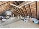 Unfinished attic space with exposed wood framing, offering ample storage and potential for customization at 83 W Garfield Ave, Martinsville, IN 46151