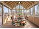 Bright and airy sunroom with a peaked roof and outdoor views at 9914 Springstone Rd, Fishers, IN 46055